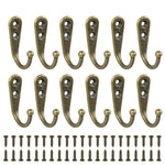 24 Pack Wall Mounted Coat Hooks Hanger Holder Bronze for Wall Vintage Decorative Single Robe Hooks with 50pcs Screws (Bronze)