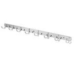 WEBI Wall Mounted Coat Rack - 30 inch,8 Dual Hooks (16 Hooks), Heavy Duty Coat Hook Rack Rail Double Prong Hooks for Bathroom Kitchen Office Entryway Closet Purse,Silver