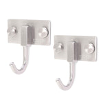 WEBI Set of 2, Sturdy SUS 304 Coat Bath Towel Hook Hanger Rail Rack with Single Hook, Brushed Finish, for Bedroom, Bathroom, Foyer, Kitchen, Porch, Home Office Storage & Organization, J-CF01-2