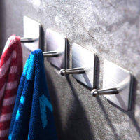 Taozun Towel Hooks Self Adhesive Hook Bath Coat Robe Hooks Bathroom Kitchen Hooks Hand Dish Key Stick on Wall SUS 304 Stainless Steel, 4 Pack