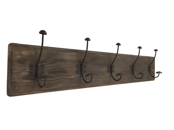 AVIGNON HOME Rustic Coat Rack with Hooks Vintage Wooden Wall Mounted Coat Rack 38 inches Wide and 7 inches high for Entryway Bathroom and Closet