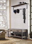 HOMESTAR 1-Shelf/4-Hook Wall Mounted Entry Way Coat Rack