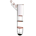 Leather and Iron Wall Rack in the style of Jacques Adnet