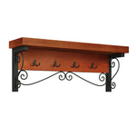 Whitby Chestnut Wood and Metal Scroll Coat Hook