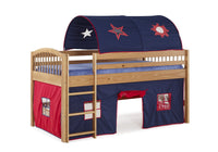 Ashford Kids Loft Bed with Tent and Playhouse - Blue/Natural
