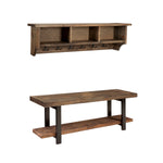 Sylvan Reclaimed Wood Storage Coat Hook and Bench Set