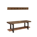 Sylvan Reclaimed Wood and Metal Wall Coat Hook and Bench Set