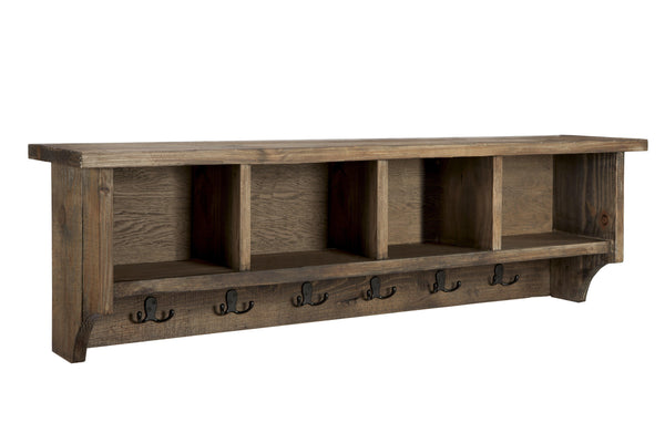 Foxford Reclaimed Wood Entryway Wall Coat Hook with Storage