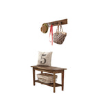 Redden Natural Reclaimed Wood Wall Coat Hook and Bench Set
