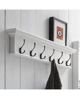 6-Hook Coat Hanger Wall Unit - White