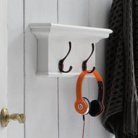 Coat Hanger Unit with 2 Brass Hooks - CLEARANCE