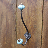 Traditional Dual Prong Metal Coat Hook in Six Colours