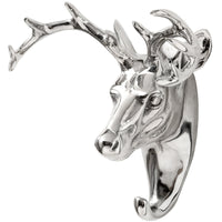 22cm Nickel Stag's Head Coat & Hat Hook