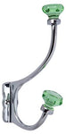 7 Inch Solid Brass Coat Hook & Old Town Green Glass Knobs