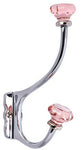 7 Inch Solid Brass Coat Hook & Old Town Pink Glass Knobs