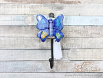 Large Blue ceramic butterfly coat hook