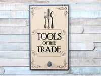 Tools of the trade grey/cream apron coat hook