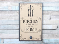 Kitchen is the heart of the home grey/cream apron coat hook