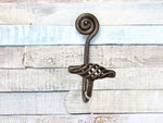 Single Spiral Metal Bronze Coat Hook