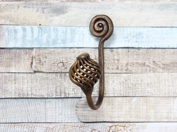 Single Spiral Ball Bronze Coat Hook