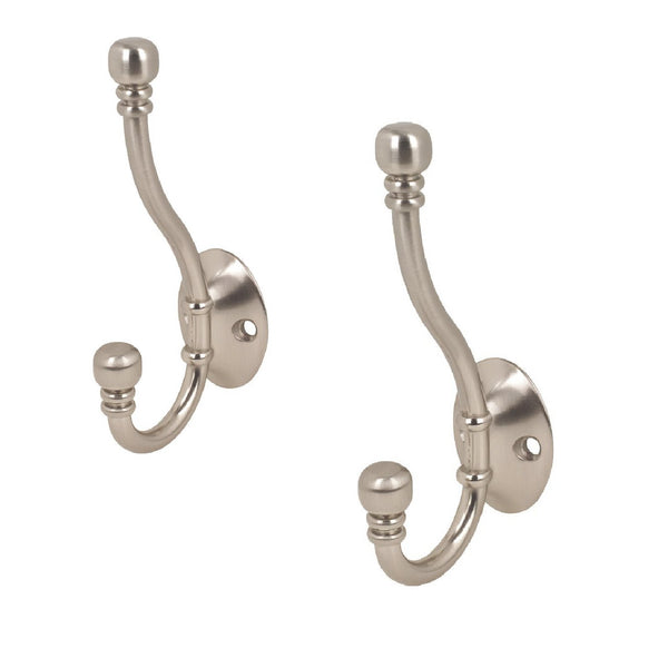 2 x Antique Double Satin Hat and Coat Hooks<br><br>