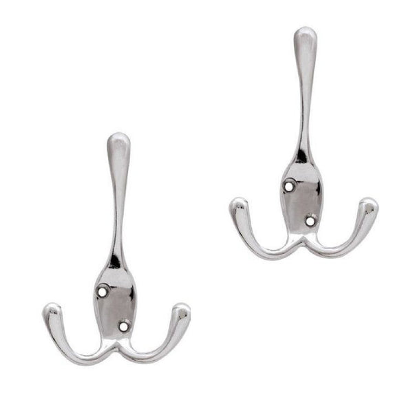 Chrome Metal Triple Hat and Coat  Hooks <br><br>