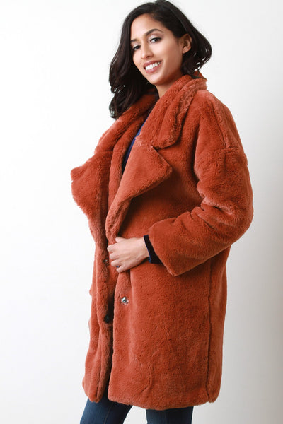 Oversized Coat Faux Fur Collar Coat Women Clothing By Faux Fur Coat | Oversize Lapel Collar Faux Fur Coat