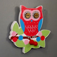 Brightly Painted Owl Coat Hook