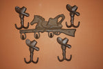 5)pcs, Rustic western wall decor, cowboy ranch coat hook, rustic cowboy hat hook,horse lover decor,Cast iron, Free shipping, W-12,6