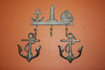 3) Seaview Wall Hook Set of 3, Bronze-look Sailor Decor, Sailor coat hook, Sailor hat hook, Maritime decor, cast iron, free shipping~