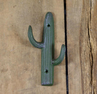 Cast Iron Green Cactus Coat Hook
