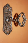 Vintage-look Victorian curtain tie-backs, antique-look drapery tie back, old-fashioned key back plate, window,Free Shipping, HW-04