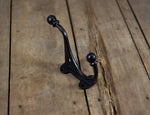 Very Large Cast Iron Coat Hook/Harness Hook Powder-Coated Black