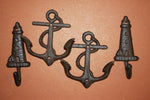 4 pieces) Vintage look anchor towel hooks, free shipping, anchor, lighthouse, maritime, sailor, coat hook, towel hook, N-43, 56~