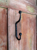 Double Ball End Coat Hooks, Hand Forged Wrought Iron