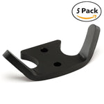 OFG - (5) Black Modern Heavy Duty Coat Hooks